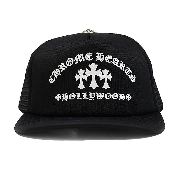 CHROME HEARTS - Boné Hollywood Trucker "Preto" -NOVO-