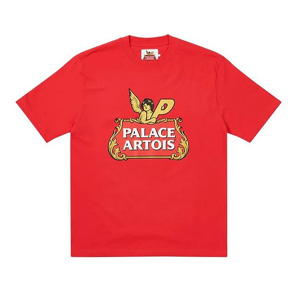 PALACE x STELLA ARTOIS  - Camiseta Cartouche "Vermelho" -NOVO-