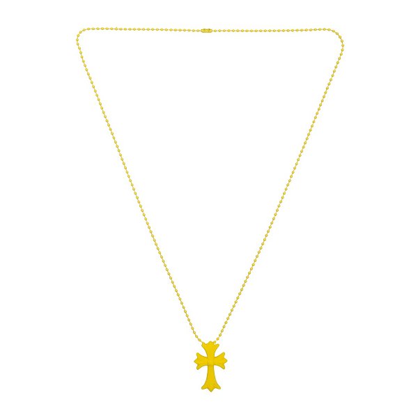 CHROME HEARTS - Colar Silicone CH Cross "Amarelo" -NOVO-