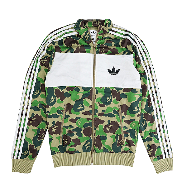 ADIDAS x BAPE Jaqueta ABC Camo Track Verde USADO Pineapple Co. 100 Autentico Itens Exclusivos e Limitados