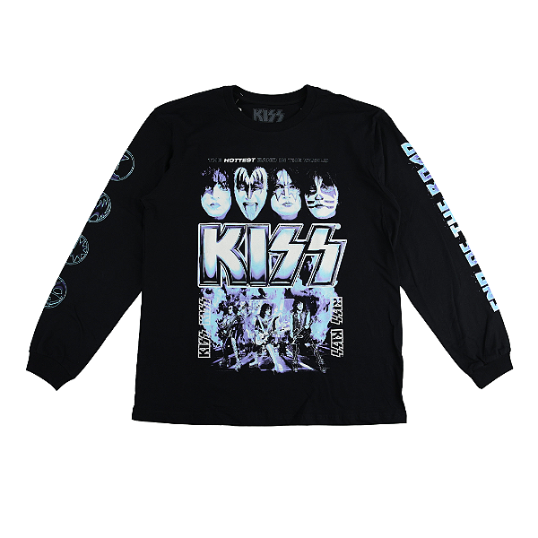 KISS - Camiseta Manga Longa Fire (World Tour) "Preto" -NOVO-