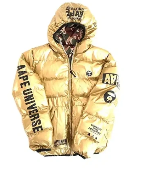 AAPE - Jaqueta Puffer Reversible "Gold/Camo" -NOVO-