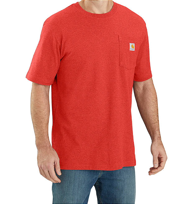 CARHARTT - Camiseta Pocket Loose Fit "Fire Red Heather" -NOVO-