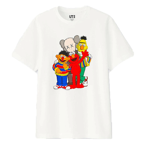 UNIQLO x KAWS - Camiseta Sesame Street "Branco" -NOVO-