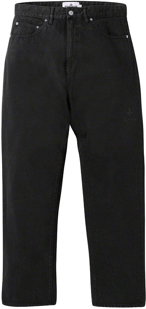 SUPREME x STONE ISLAND - Calça Jeans 5-Pocket "Preto" -NOVO-