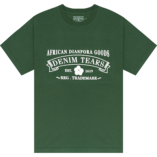 DENIM TEARS - Camiseta ADG "Verde/Branco" -NOVO-