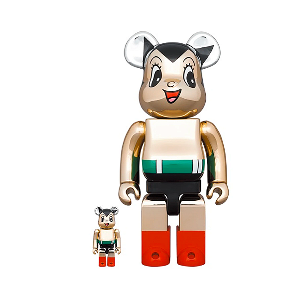 MEDICOM TOY - Boneco Bearbrick 400% E 100% "Astro Boy Chrome" -NOVO-