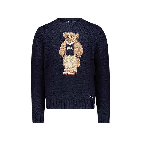 POLO RALPH LAUREN - Sweater Collegiate Bear Wool "Marinho" -NOVO-