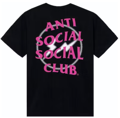 ANTI SOCIAL SOCIAL CLUB x FRAGMENT - Camiseta Half Tone "Preto/Rosa" -NOVO-