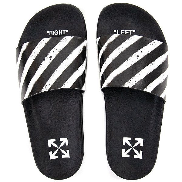 OFF WHITE - Slide Spray Stripes "Black" -NOVO-