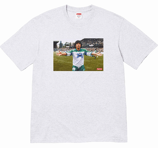 SUPREME - Camiseta Maradona "Cinza" -NOVO-