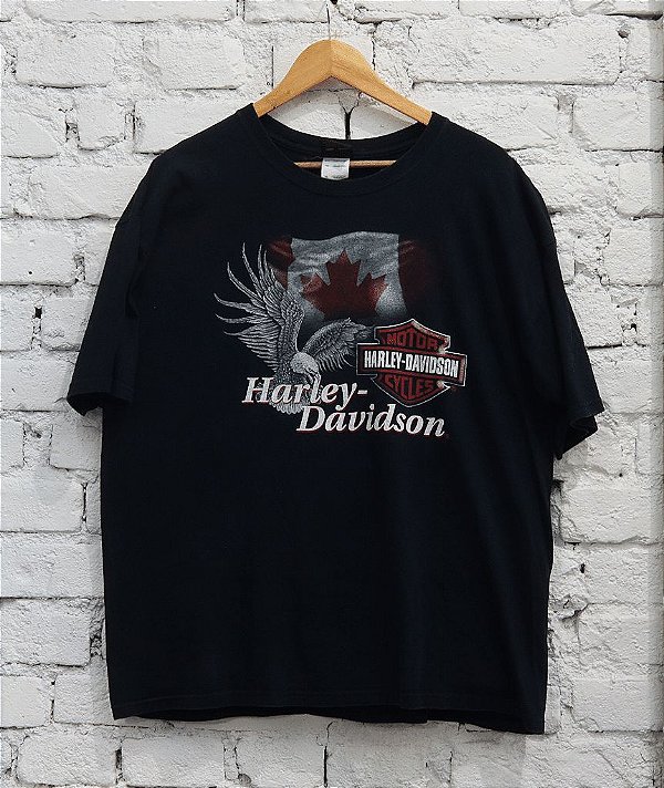HARLEY DAVIDSON - Camiseta Saint John - Canada "Preto" -VINTAGE-