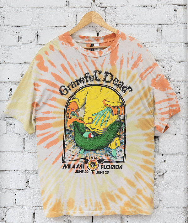 GRATEFUL DEAD - Camiseta Miami Florida June 22 & June 23 1974 "Tie-Dye" -VINTAGE-