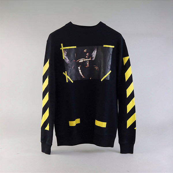 OFF-WHITE - Moletom Crewneck Opera Legit "Preto" -USADO-
