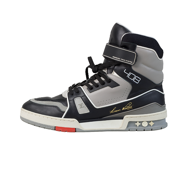 LOUIS VUITTON - Trainer Sneaker Boot High "Black/Grey" (41,5 BR / 8,5 LV) -USADO-