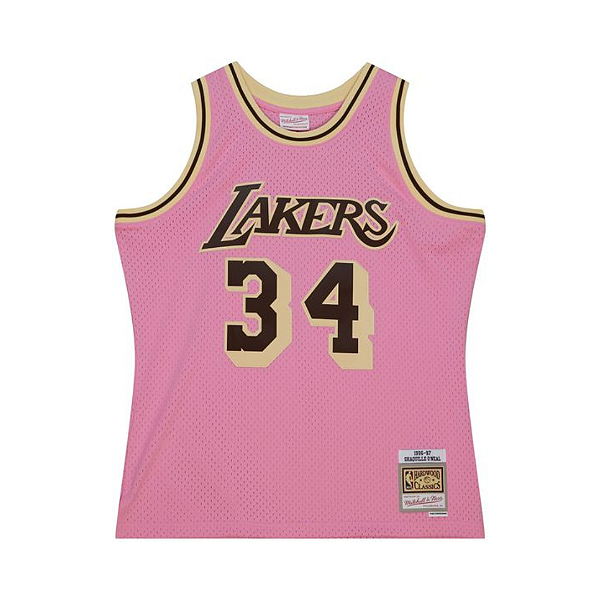 MITCHELL & NESS - Regata Jersey Los Angeles Lakers 1996-97 Shaquille O'Neal "Rosa" -NOVO-