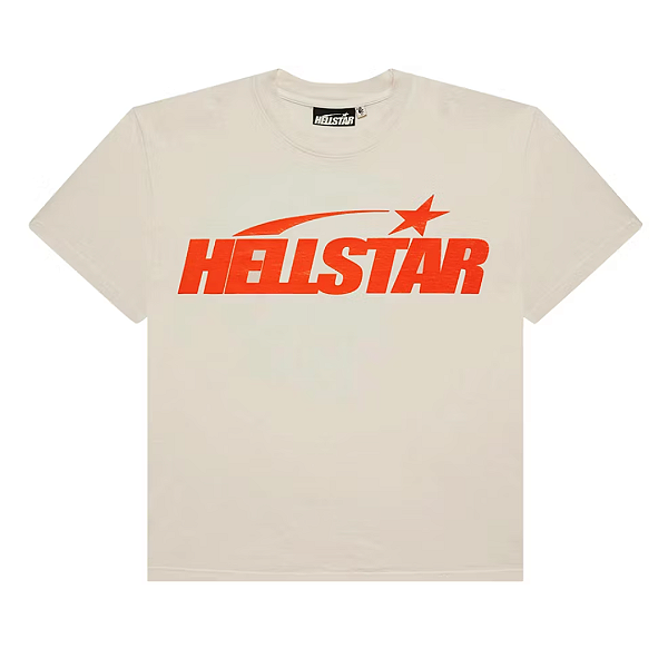 HELLSTAR - Camiseta Classic Gel Print "Creme/Laranja" -NOVO-