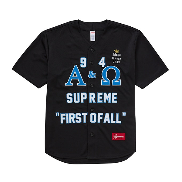 SUPREME - Camisa Jersey Alpha Omega Baseball "Preto" -NOVO-