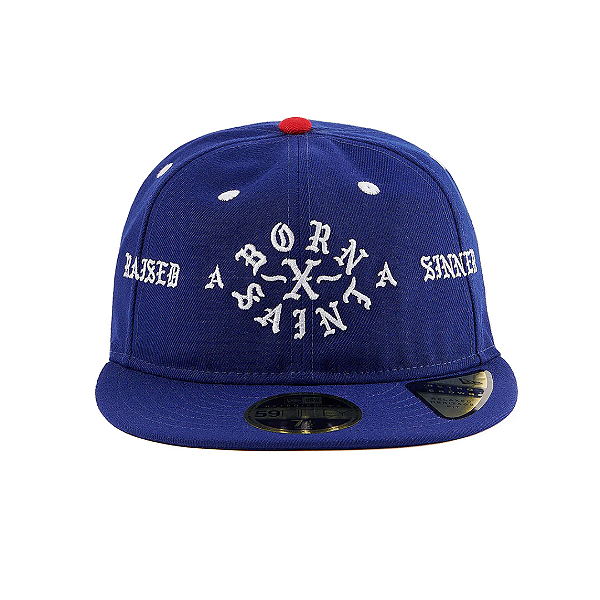 NEW ERA x BORN & RAISED x SAINT MICHAEL - Boné Retro Crown "Azul Marinho" -NOVO-