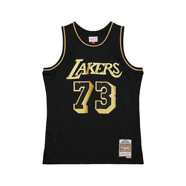 MITCHELL & NESS - Regata Jersey Black Gold Swingman Los Angeles 1998-99 Dennis Rodman "Preto" -NOVO-