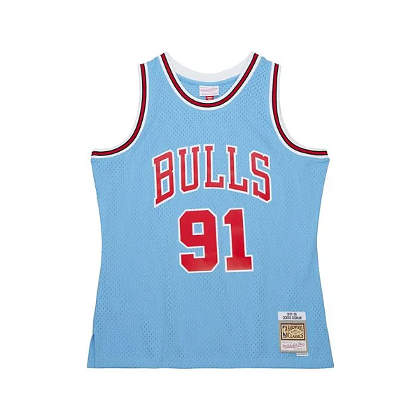MITCHELL & NESS - Regata Jersey Sky Blue Swingman Chicago Bulls 1997-98 Dennis Rodman "Azul Celeste" -NOVO-