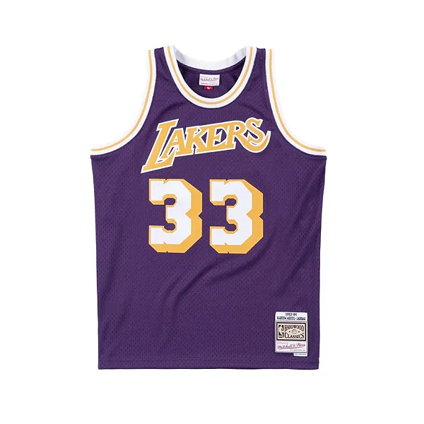 MITCHELL & NESS - Regata Jersey Away Swingman Los Angeles Lakers 1983-84 Kareen Abdul-Jabbar "Roxo" -NOVO-