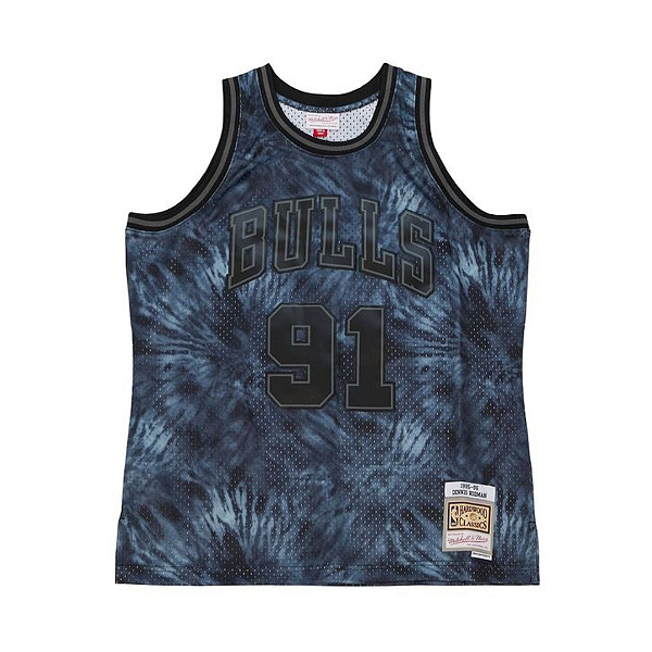 MITCHELL & NESS - Regata Jersey Swingman Black Tie Chicago Bulls 1995-96 Dennis Rodman "Preto" -NOVO-