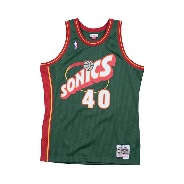 MITCHELL & NESS - Regata Jersey Roas Seattle Supersonics 1995-96 Shawn Kemp "Verde" -NOVO-