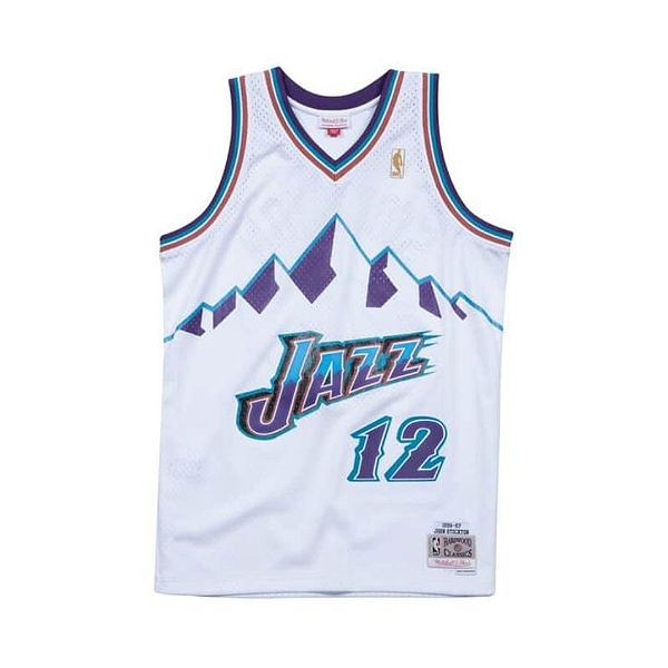 MITCHELL & NESS - Regata Jersey Utah Jazz 1996-97 John Stockton "Branco" -NOVO-