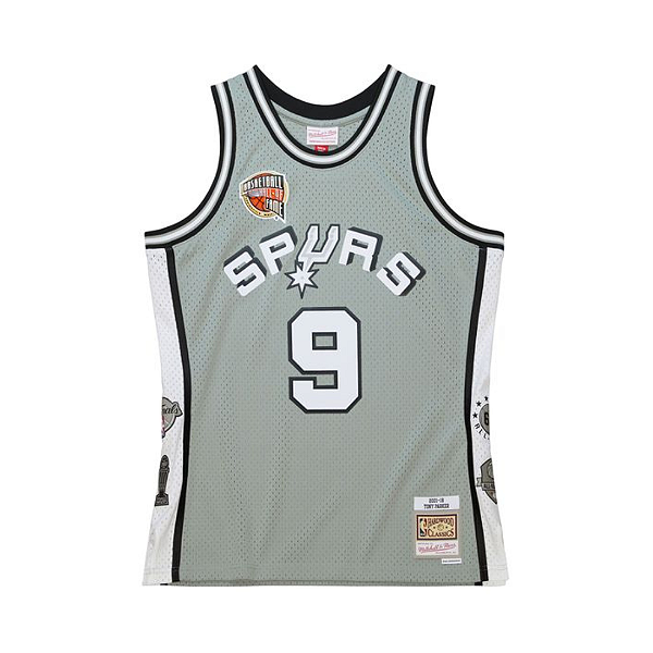 MITCHELL & NESS - Regata Jersey HOF San Antonio Spurs Tony Parker "Cinza" -NOVO-
