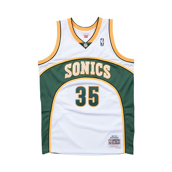 MITCHELL & NESS - Regata Jersey Home Seattle Supersonics 2007-08 Kevin Durant "Branco" -NOVO-
