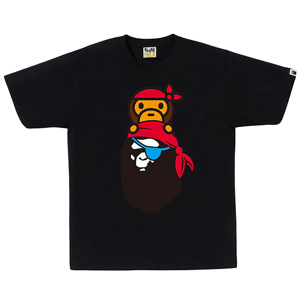 BAPE - Camiseta Baby Milo Pirate On Ape Head "Preto" -NOVO-