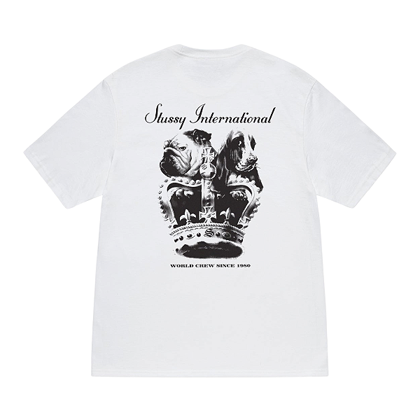 STUSSY - Camiseta Dog Crown "Branco" -NOVO-