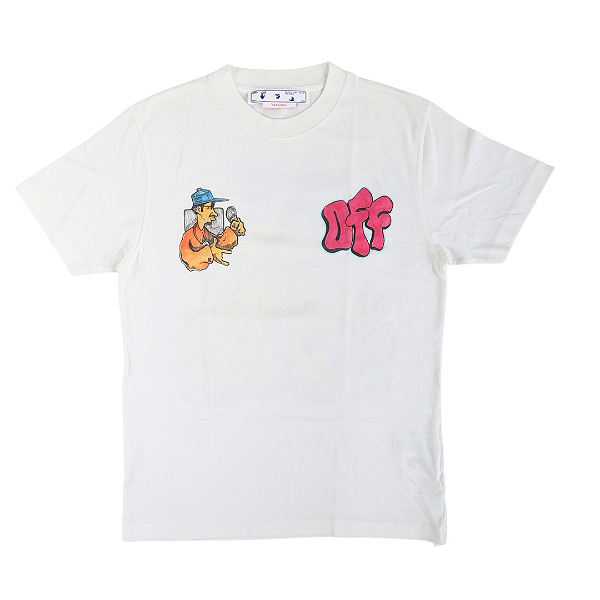 OFF-WHITE - Camiseta Graffiti Rapper "Branco" -NOVO-