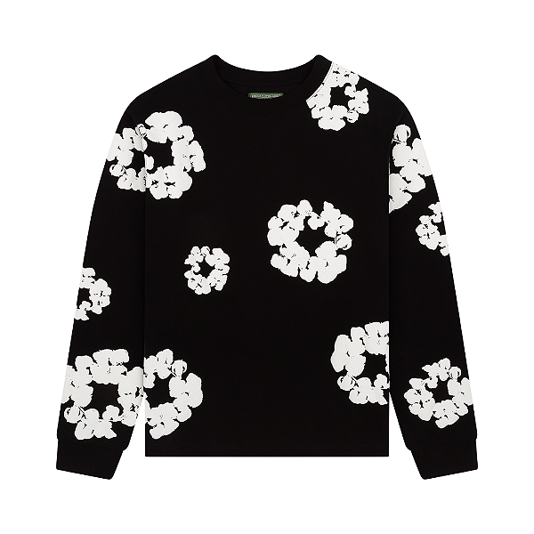 DENIM TEARS - Camiseta Manga Longa Cotton Wreath "Preto" -NOVO-