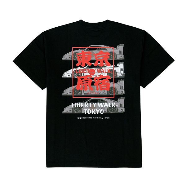 LIBERTY WALK - Camiseta Hinomaru F40 "Preto" -NOVO-