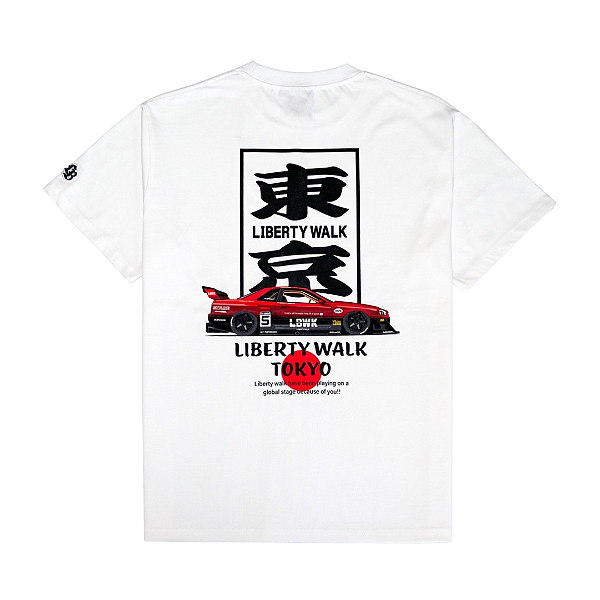 LIBERTY WALK - Camiseta Tokyo Box R34 "Branco" -NOVO-