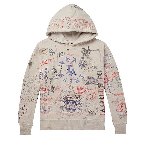 SAINT MXXXXXX x BORN & RAISED - Moletom "Bege" -NOVO-