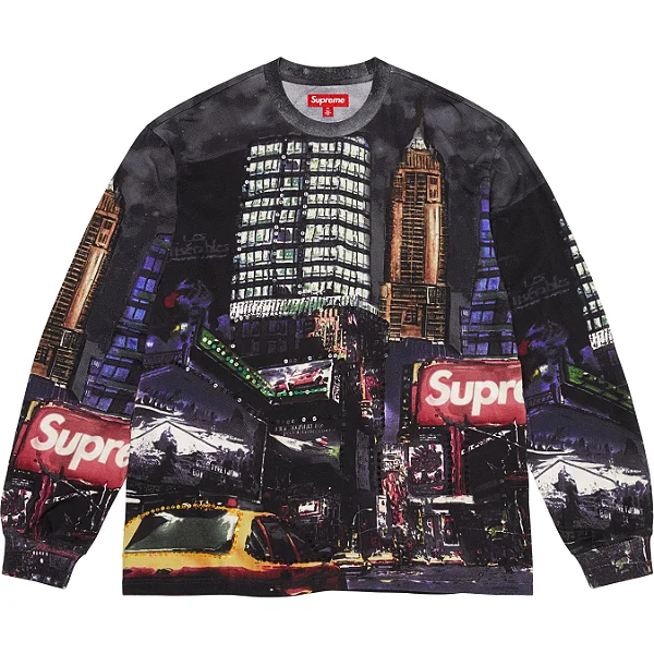 SUPREME - Camiseta Manga Longa Skyline Sequin "Night" -NOVO-