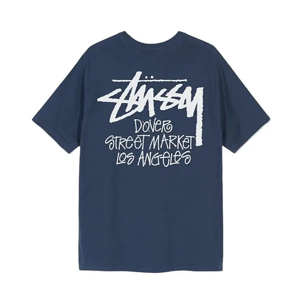 STUSSY x DOVER STREET MARKET - Camiseta Los Angeles "Azul Escuro" -NOVO-