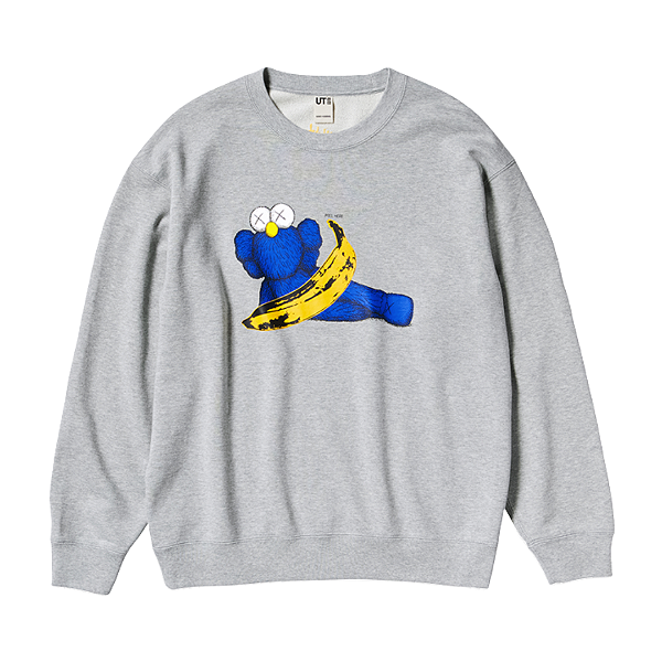 KAWS X UNIQLO X ANDY WARHOL - Moletom Crewneck Graphic "Cinza" -NOVO-