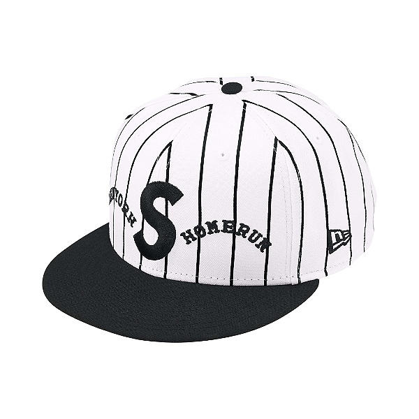 SUPREME x HOMERUN - Boné S Logo New Era 59Fifty "Preto/Branco" -NOVO-