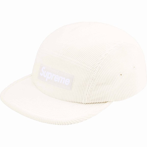 SUPREME - Boné Corduroy Camp SS25 "Branco" -NOVO-