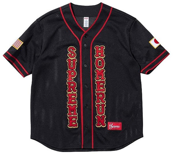 SUPREME x HOMERUN - Camisa Baseball Jersey "Preto" -NOVO-