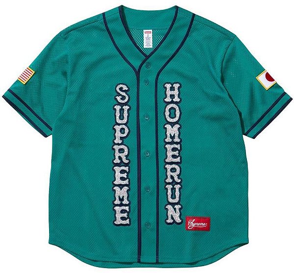 SUPREME x HOMERUN - Camisa Baseball Jersey "Verde" -NOVO-
