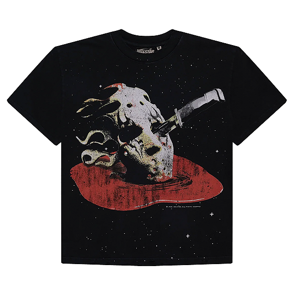 HELLSTAR - Camiseta Killer Mask "Preto Estonado" -NOVO-