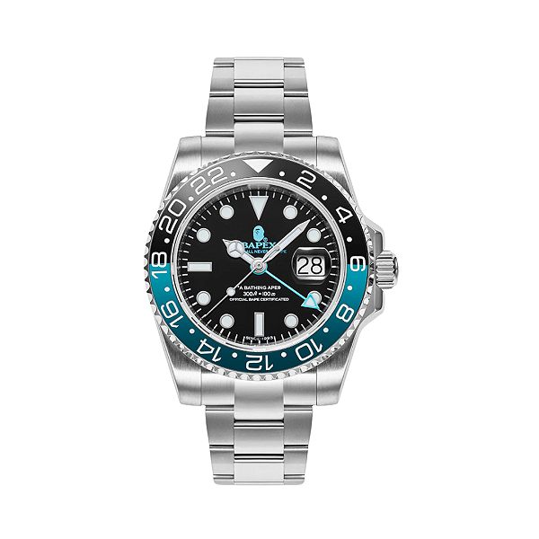 BAPE - Relógio a Bathing Ape Type 2 Bapex "Prata/Verde" -NOVO-