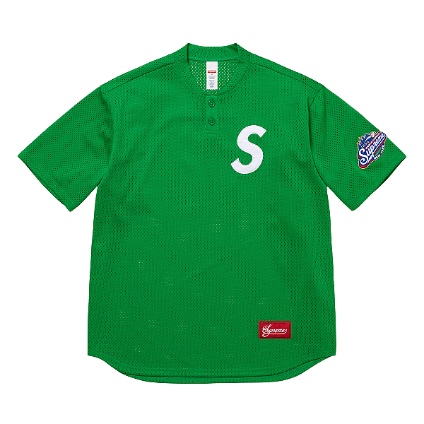 SUPREME - Camisa Jersey S Logo Baseball Henley "Verde" -NOVO-