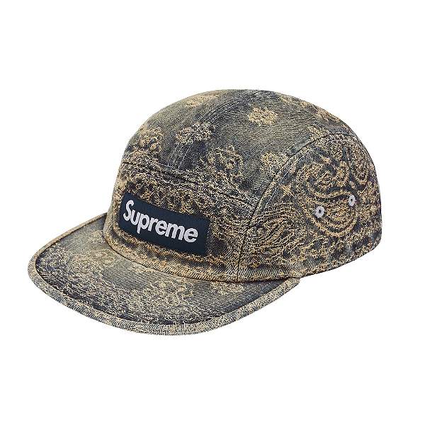 SUPREME - Boné Bandana Jacquard Denim Camp SS25 "Dirty Indigo" -NOVO-