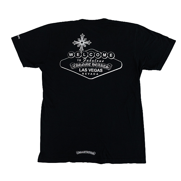 CHROME HEARTS - Camiseta Las Vegas Exclusive "Preto" -USADO-